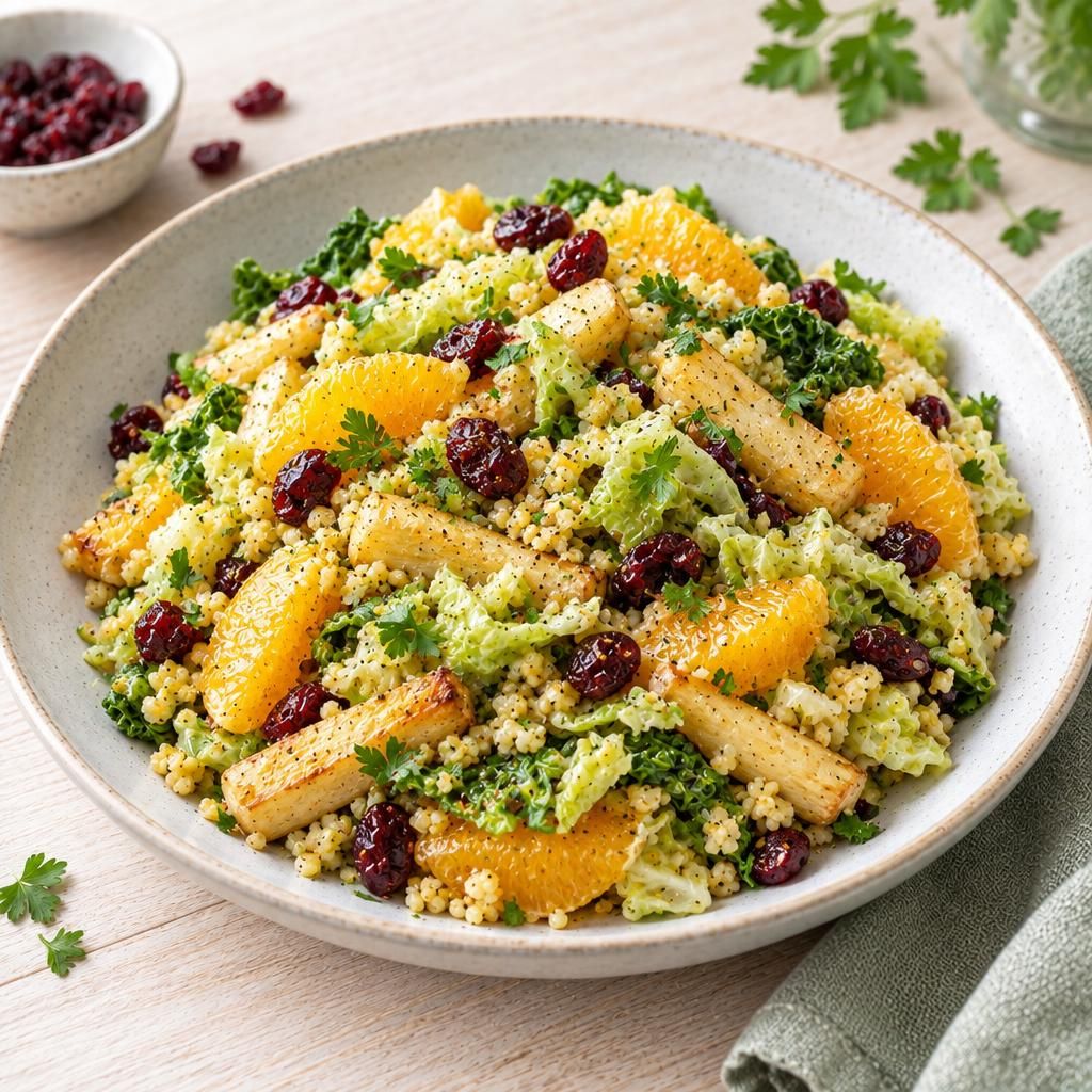 Wirsing-Hirse-Salat mit Pastinaken