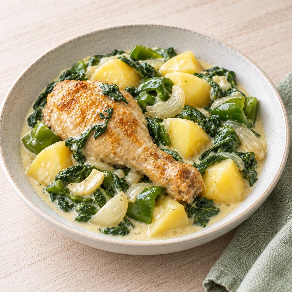 Hähnchentopf mit Spinat