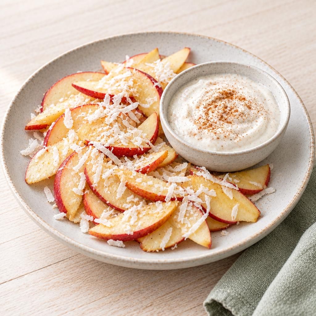 Apfel-Nachos mit Joghurt-Dip