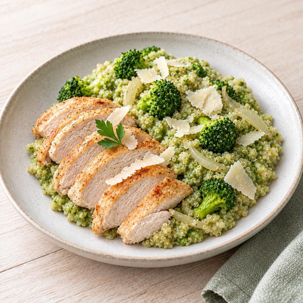 Pute mit grünem Quinoa-Risotto