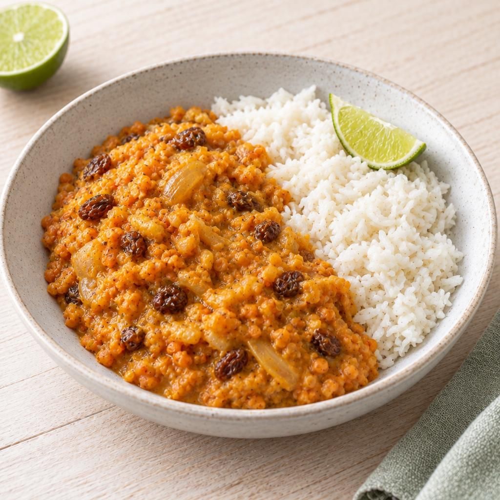 Linsen-Dal mit Reis