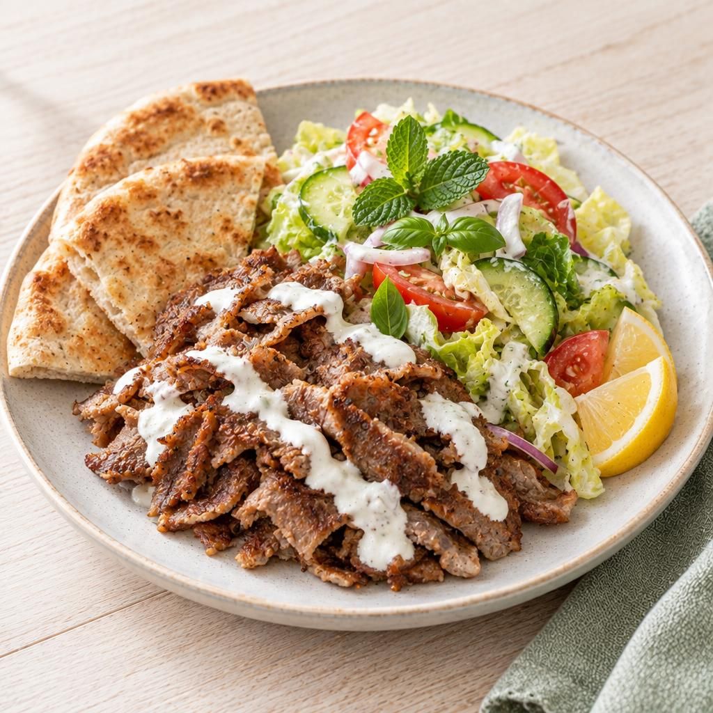 Döner-Teller mit Fladenbrot