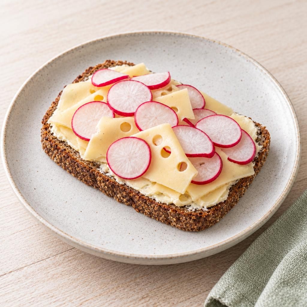 Emmentaler-Brot mit Radieschen