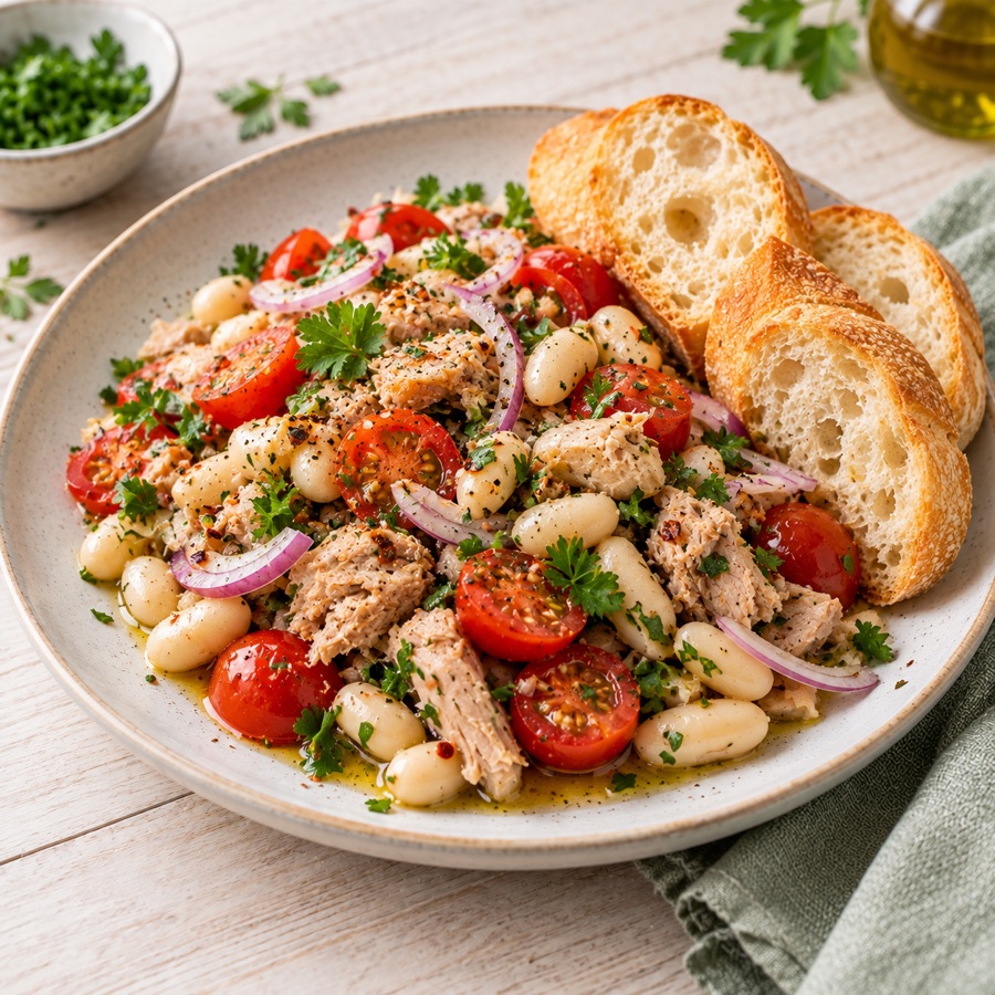 Toskanischer Thunfisch mit Baguette