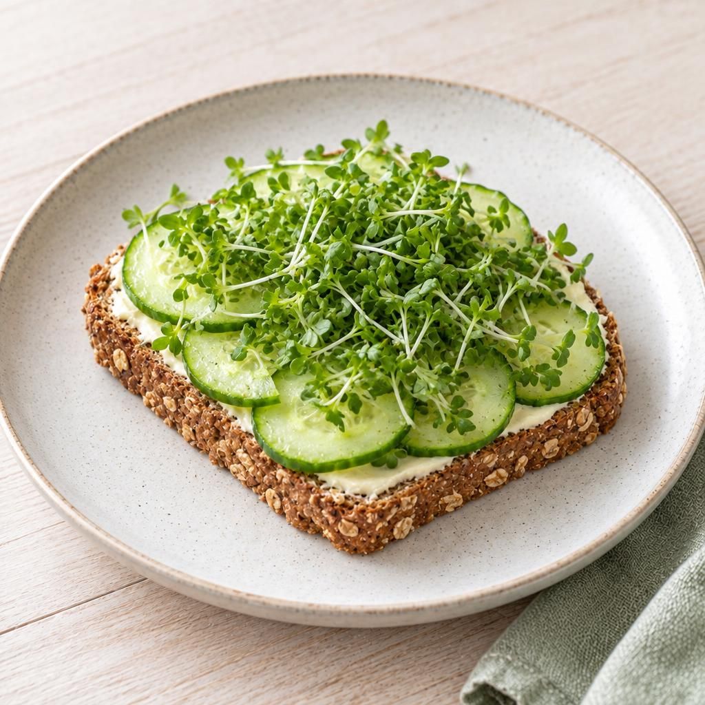 Gurken-Kresse-Brot (vegan)