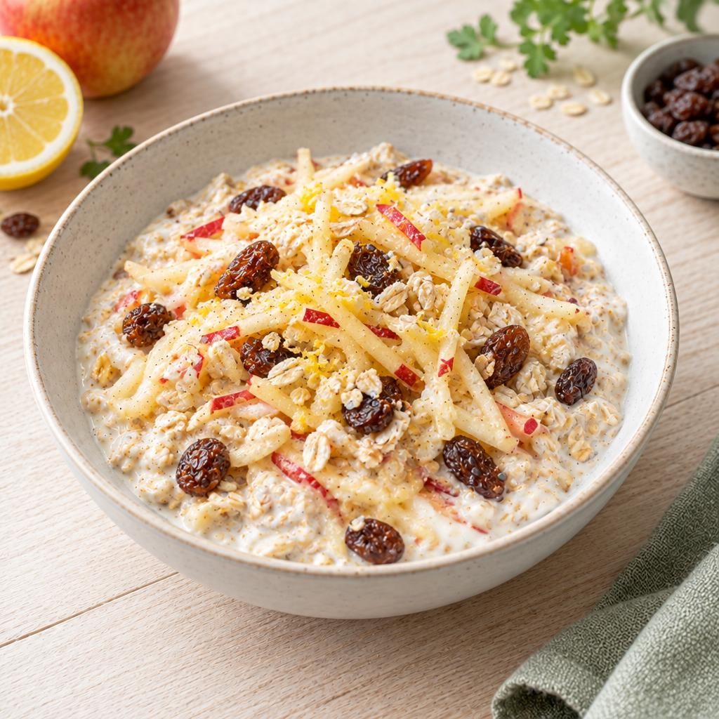 Veganes Bircher-Müsli mit Apfel