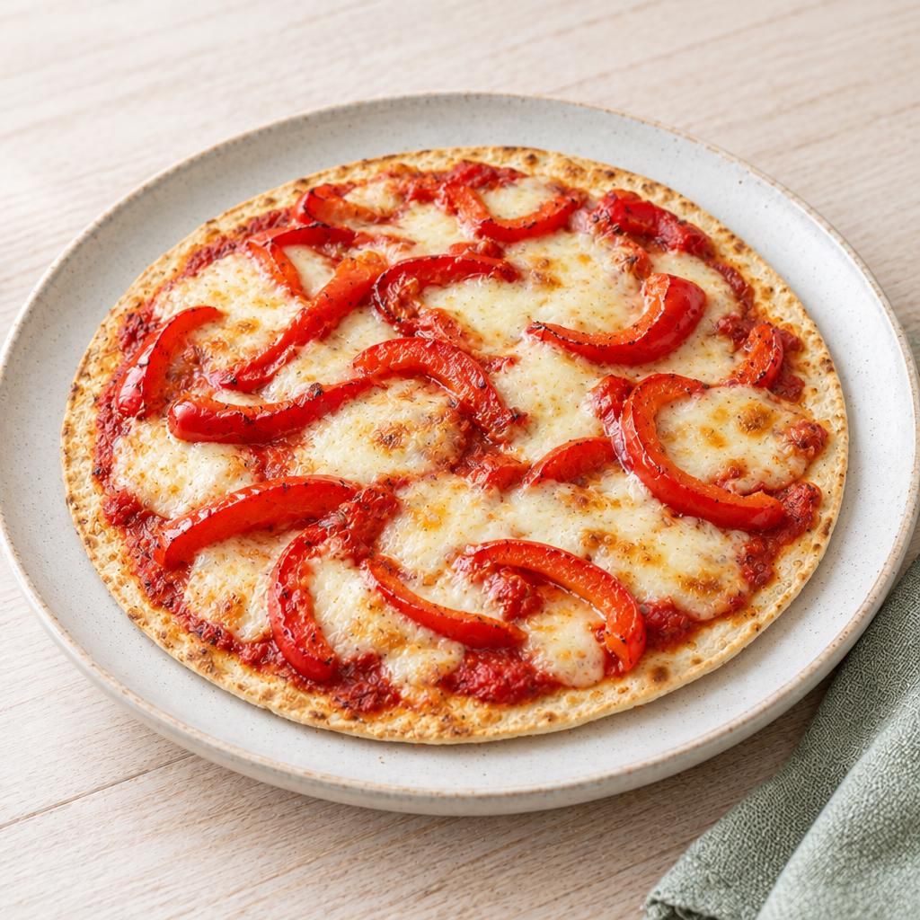 Tortilla-Pizza mit Paprika