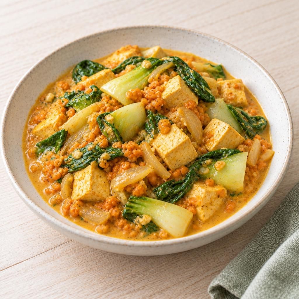 Curry mit Tofu und Linsen