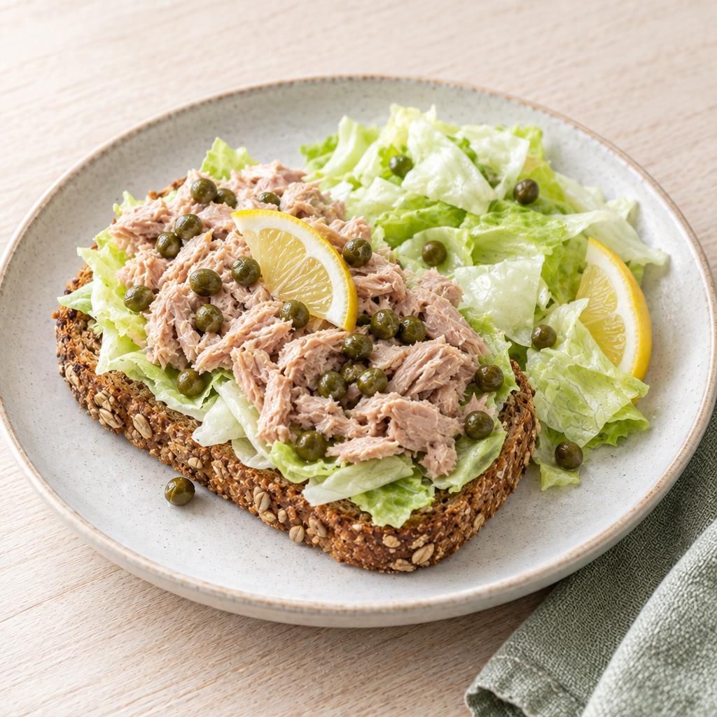 Brot mit Thunfisch und Kapern