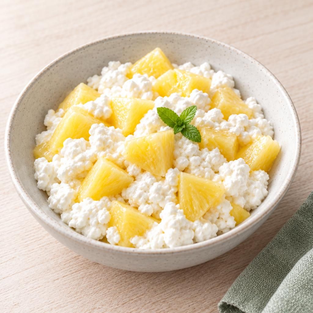 Hüttenkäse mit Ananas
