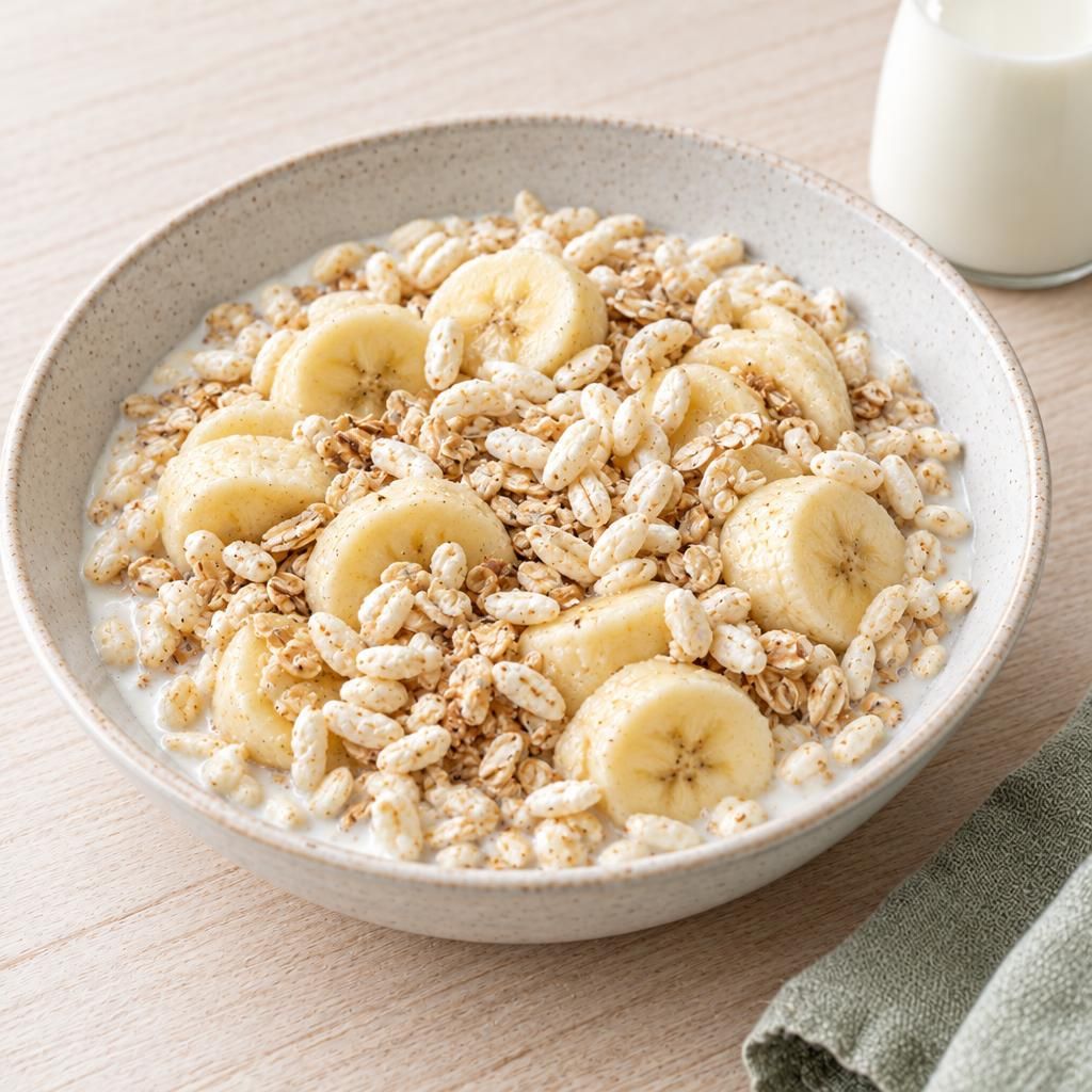 Puffreis-Müsli mit Banane