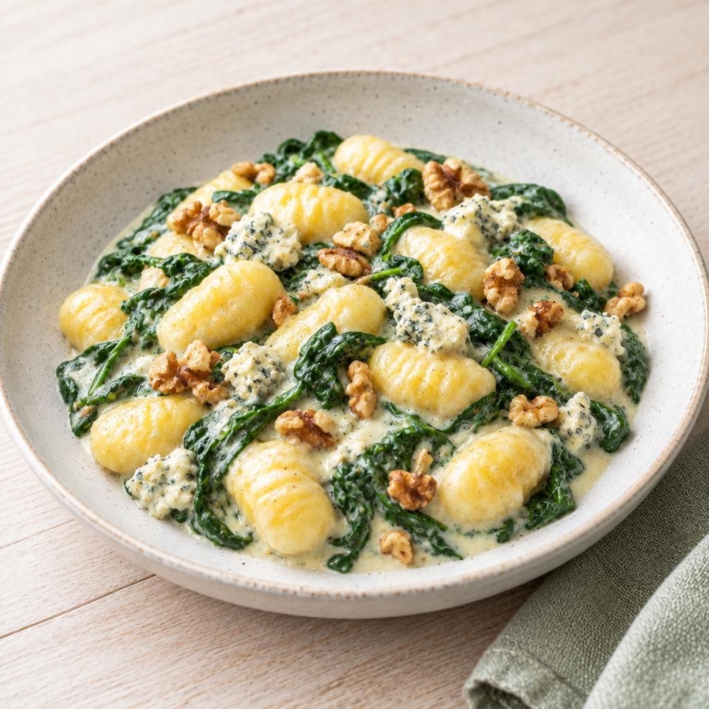 Gnocchi in Gorgonzola-Spinat-Soße
