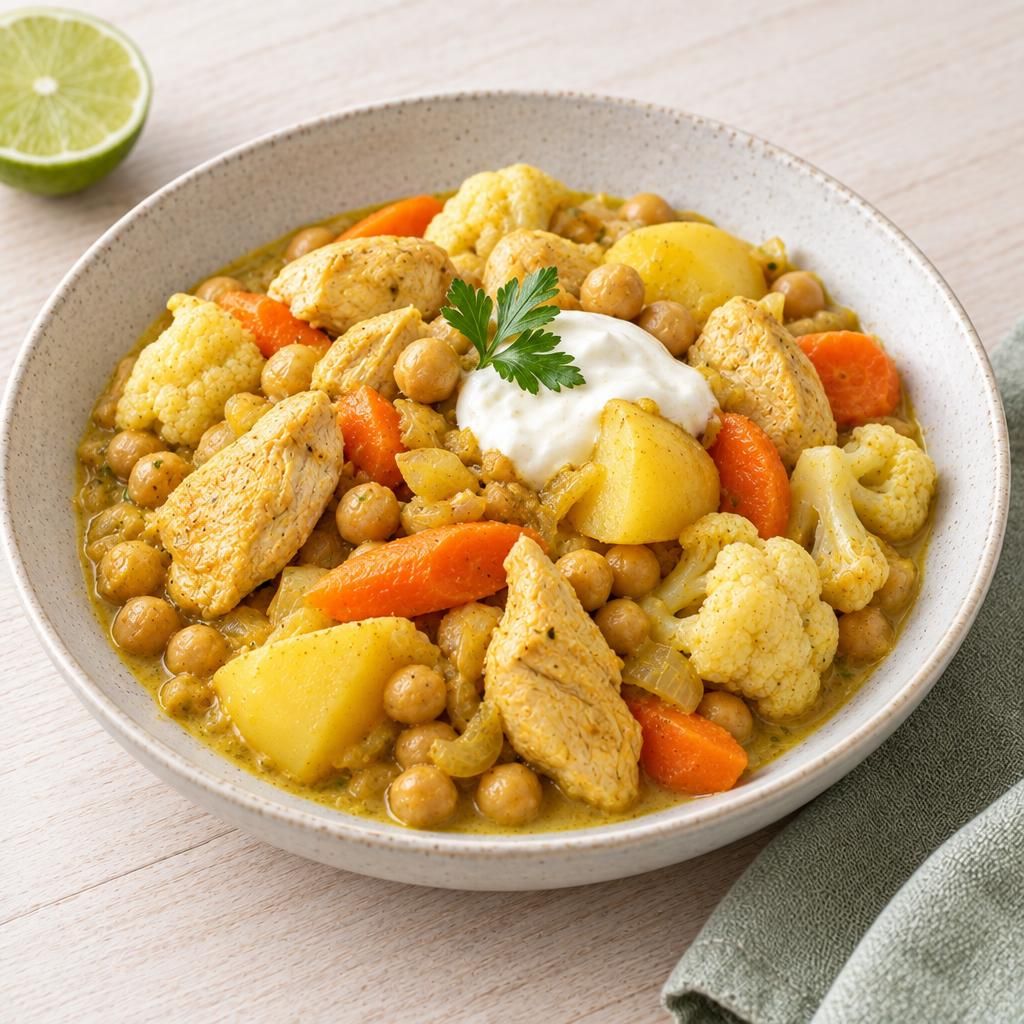 Hähnchen mit Kichererbsen-Curry