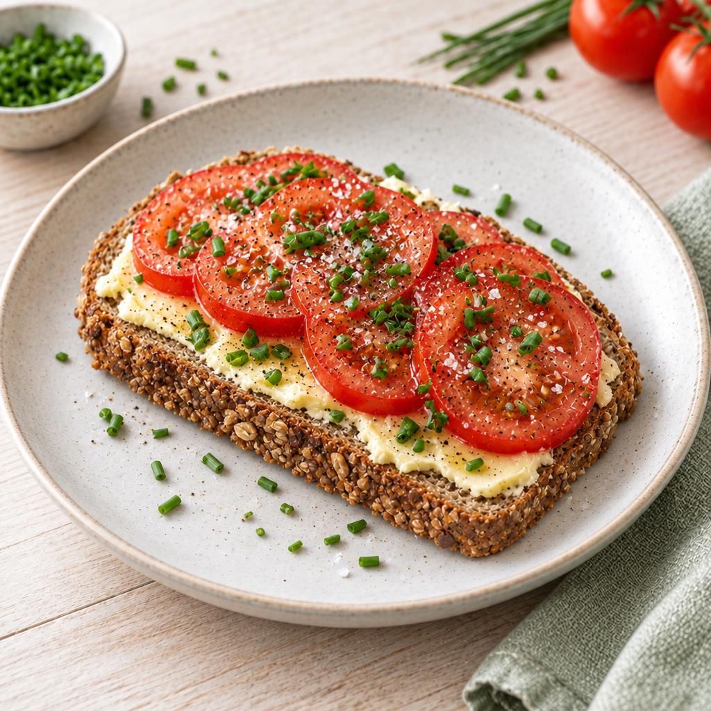 Vollkornbrot mit Tomate und Butter
