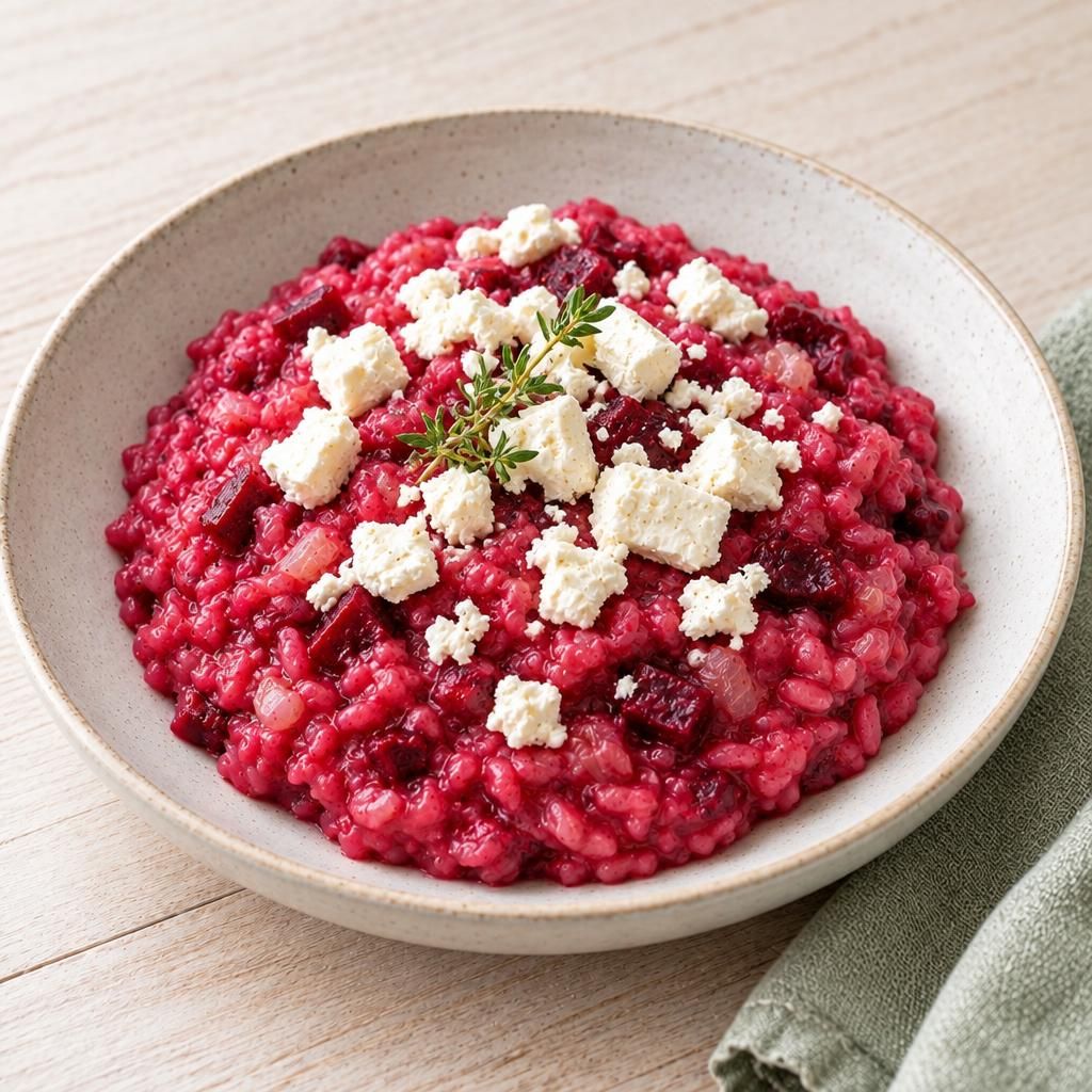 Rote-Bete-Risotto mit Feta