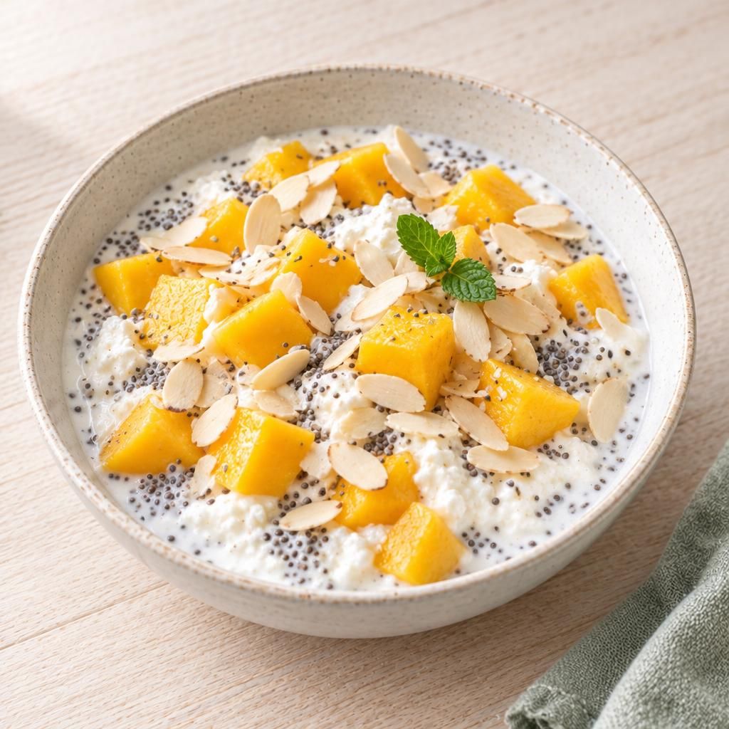 Müsli mit Mango und Mandeln