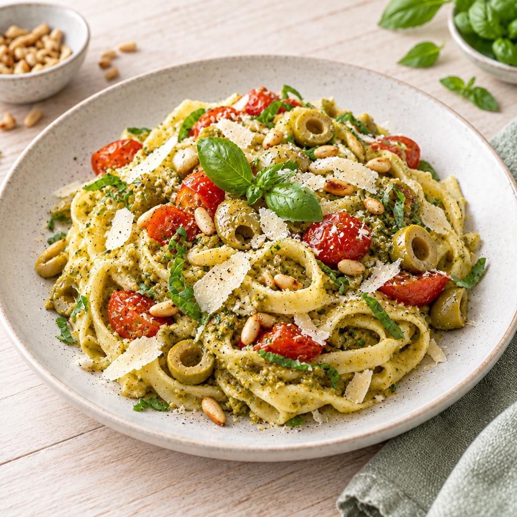 Tagliatelle mit Olivenpesto