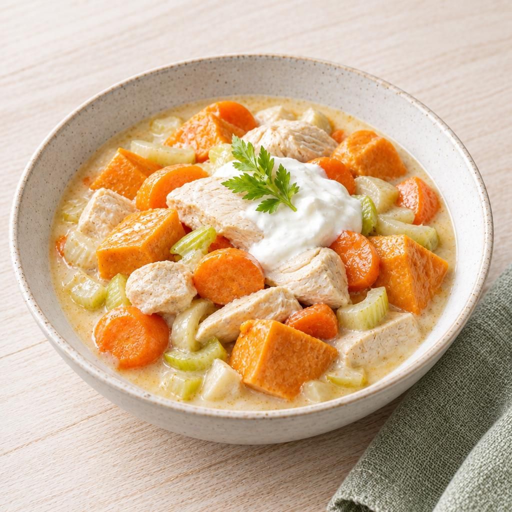 Puteneintopf mit Süßkartoffeln