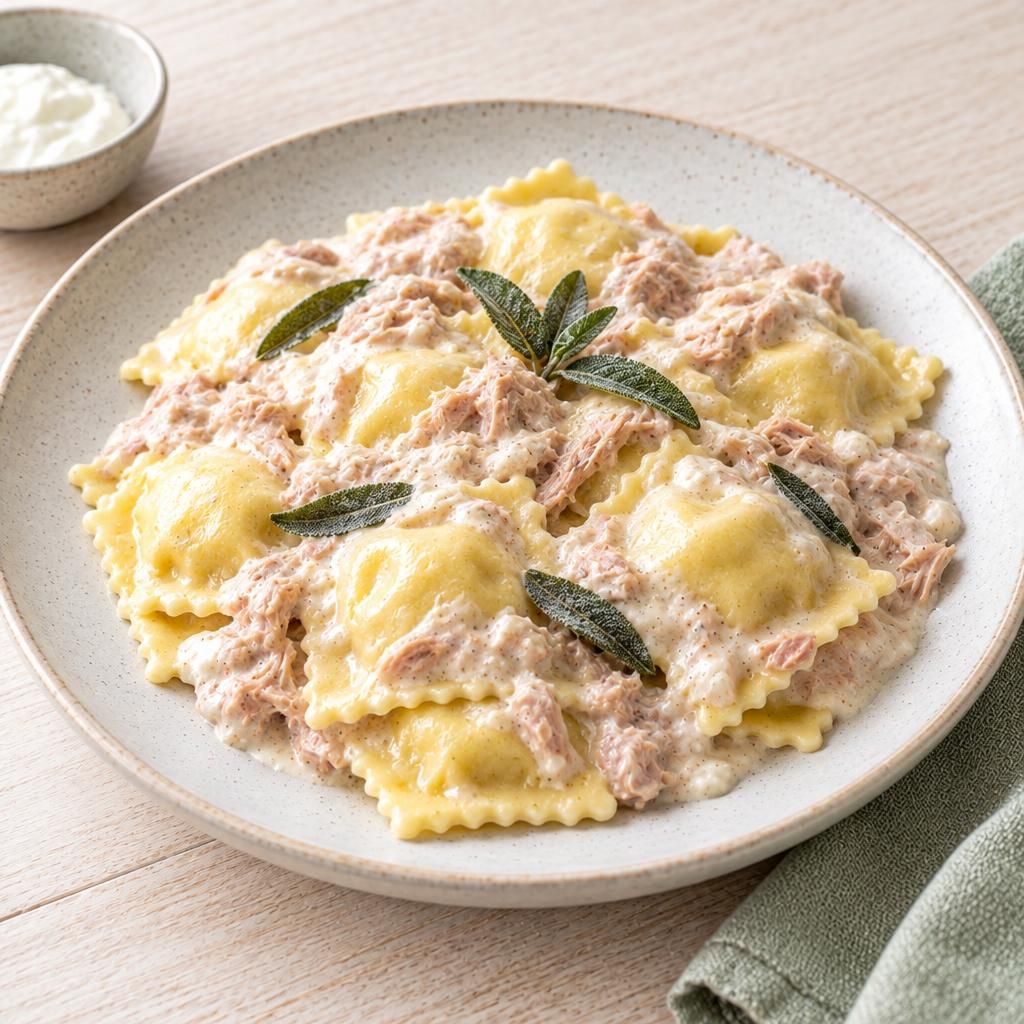 Ravioli mit Thunfischcreme