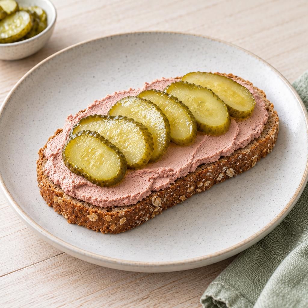 Leberwurstbrot mit Gewürzgurke