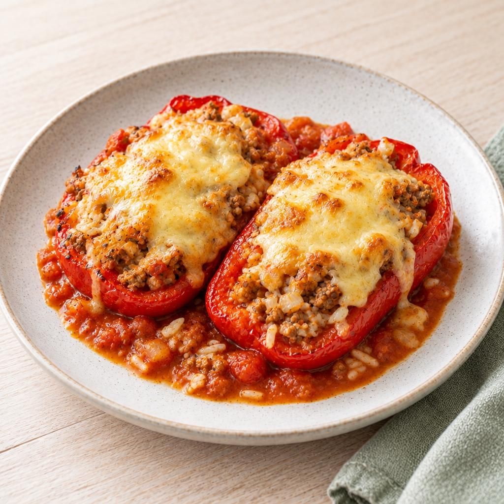 Gefüllte Paprika mit Veggie-Hack