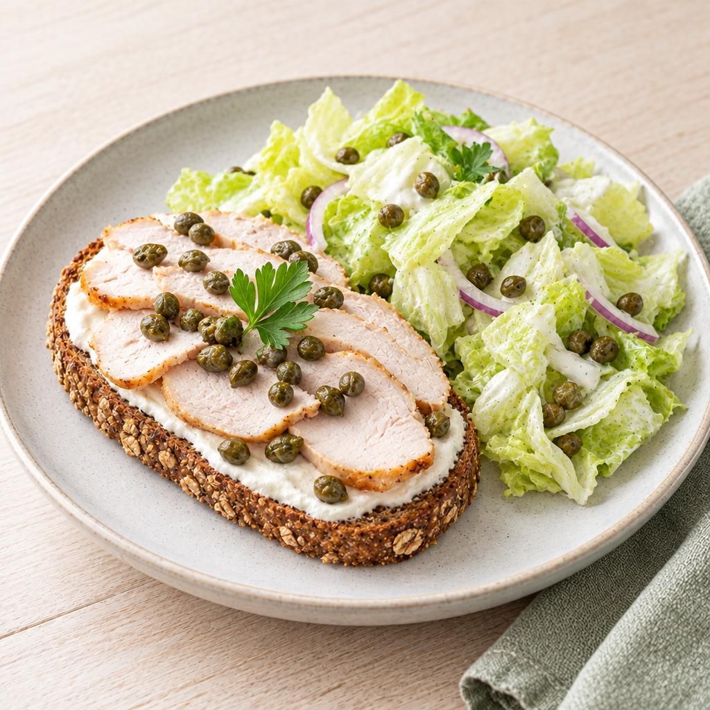 Brot mit Pute und Salat