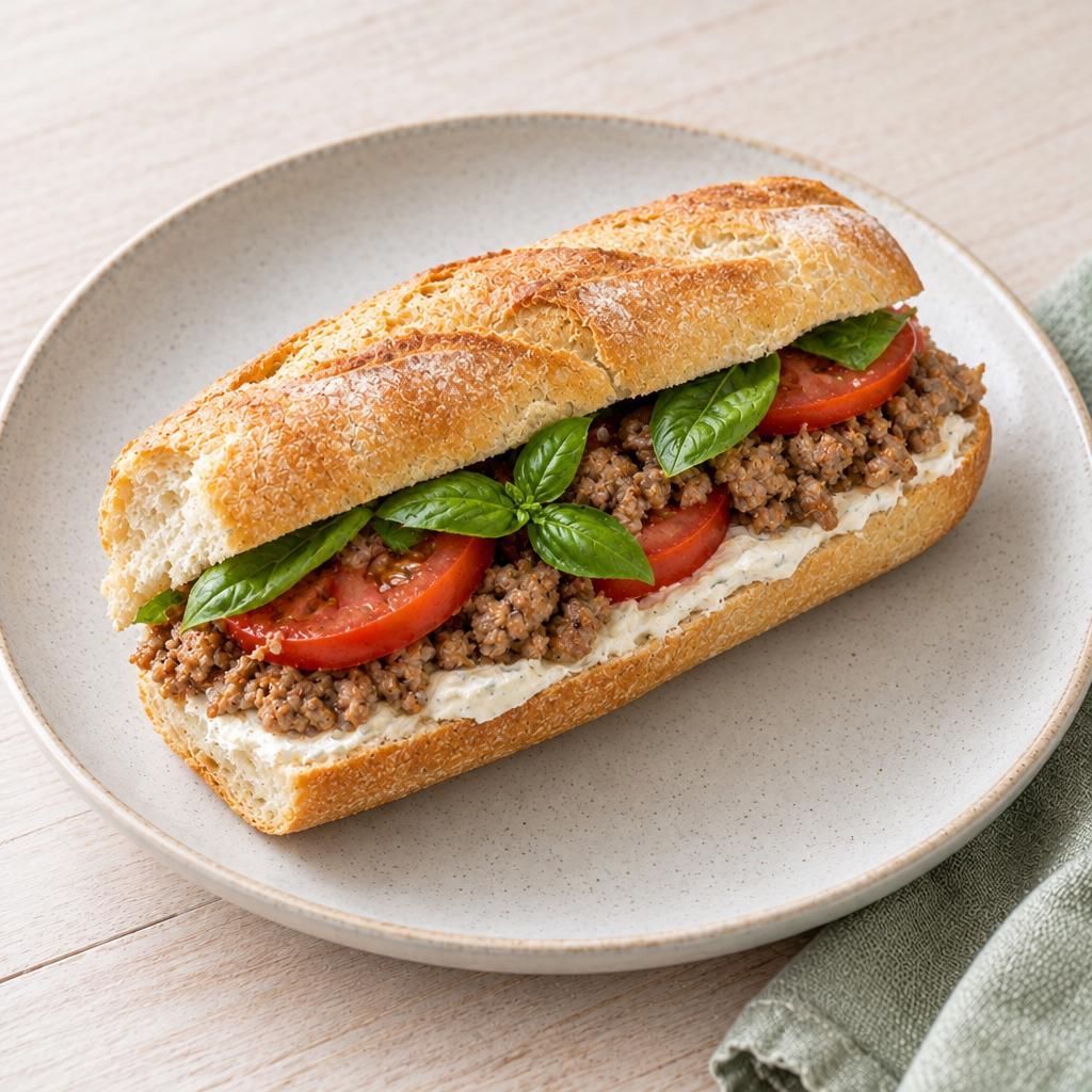 Sandwich mit Hackfleisch