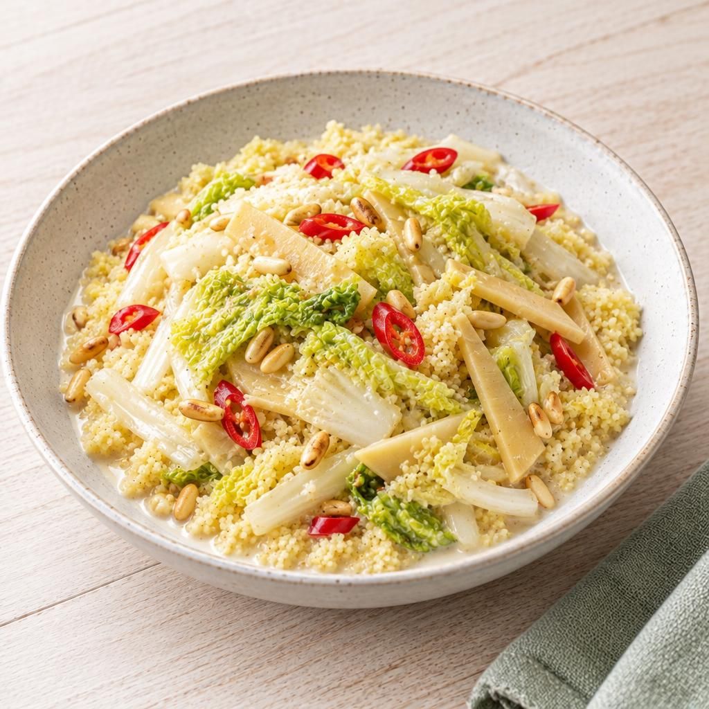 Pikanter Chinakohl mit Couscous