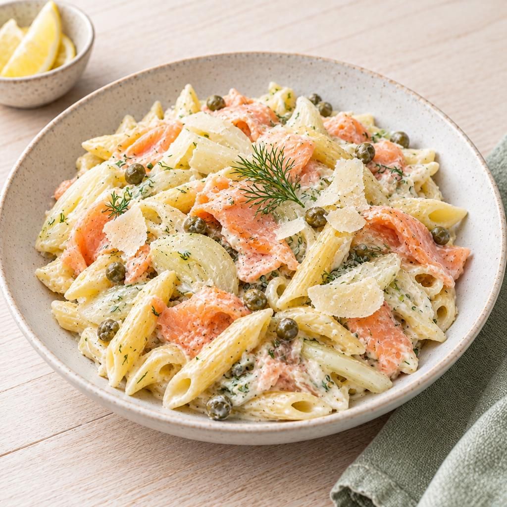 One-Pot-Pasta mit Lachs