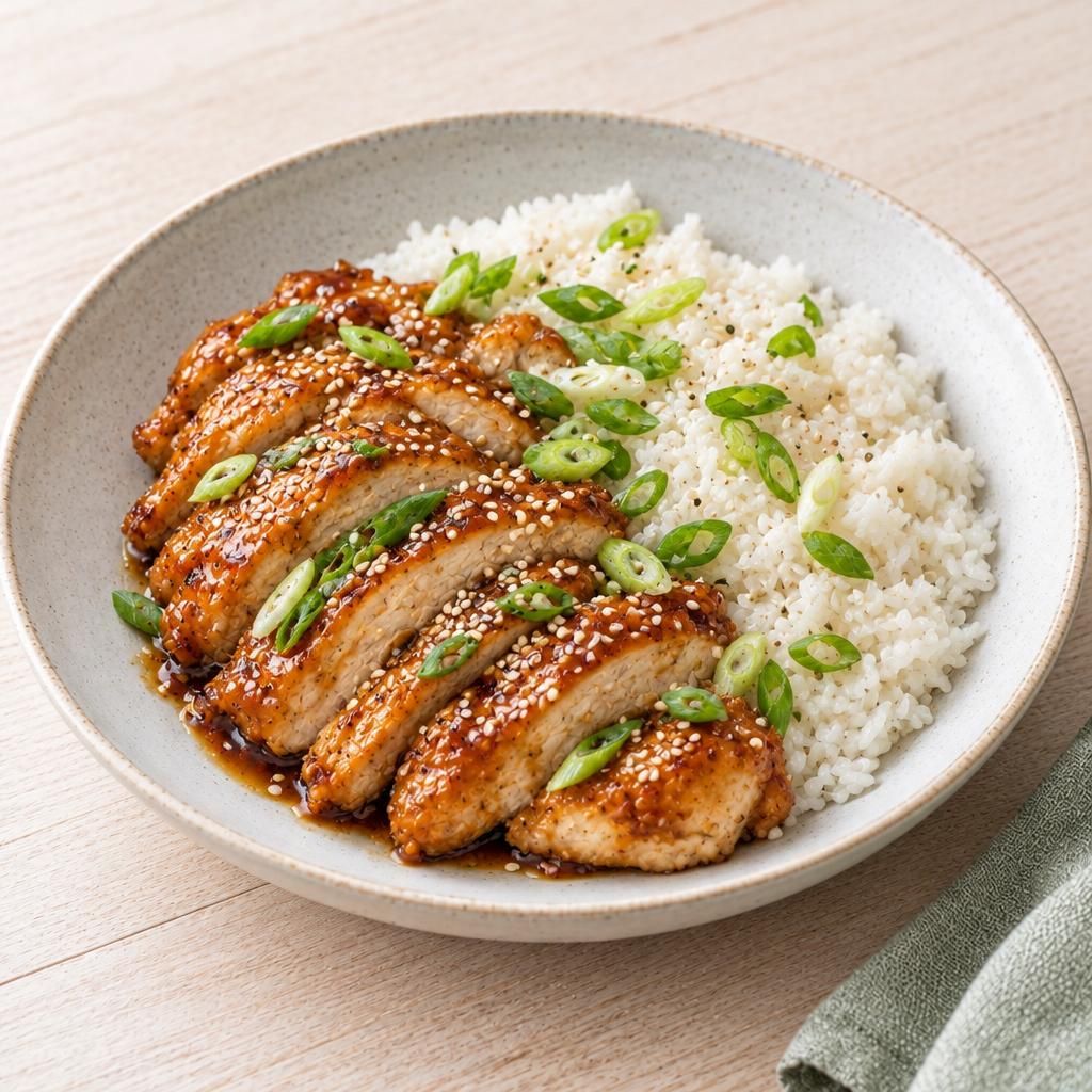 Teriyaki-Hähnchen mit Reis