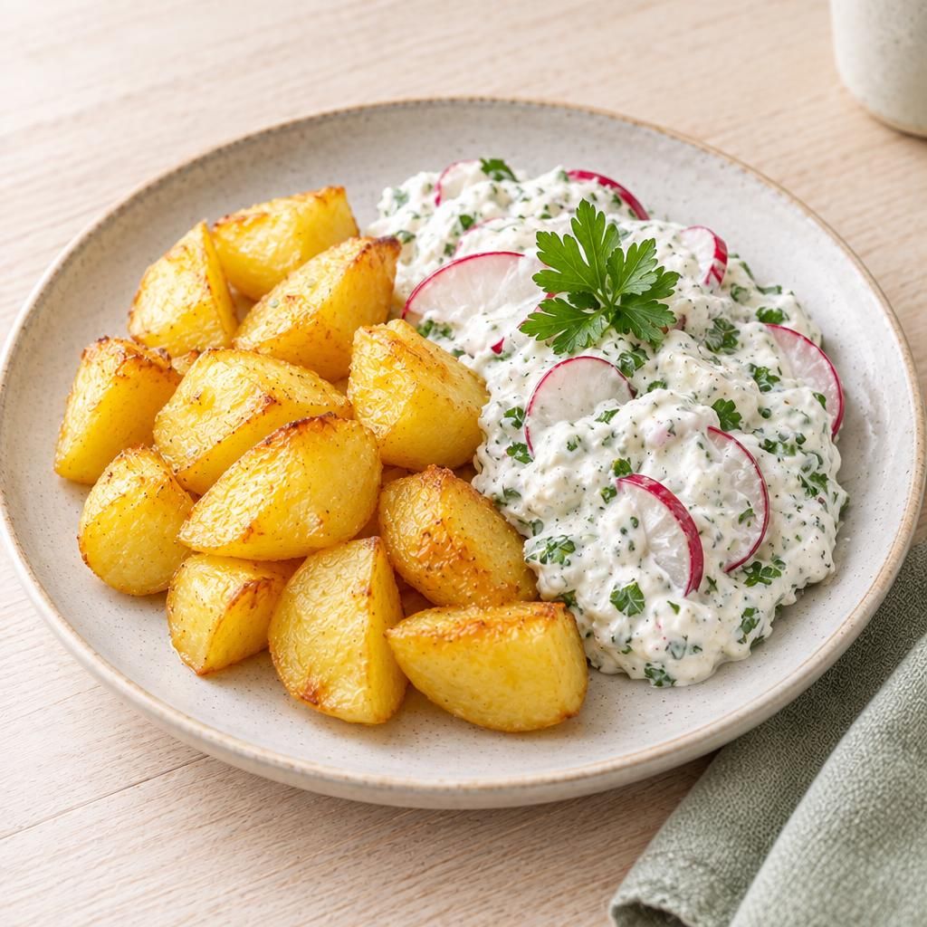 Kräuterquark mit Ofenkartoffel