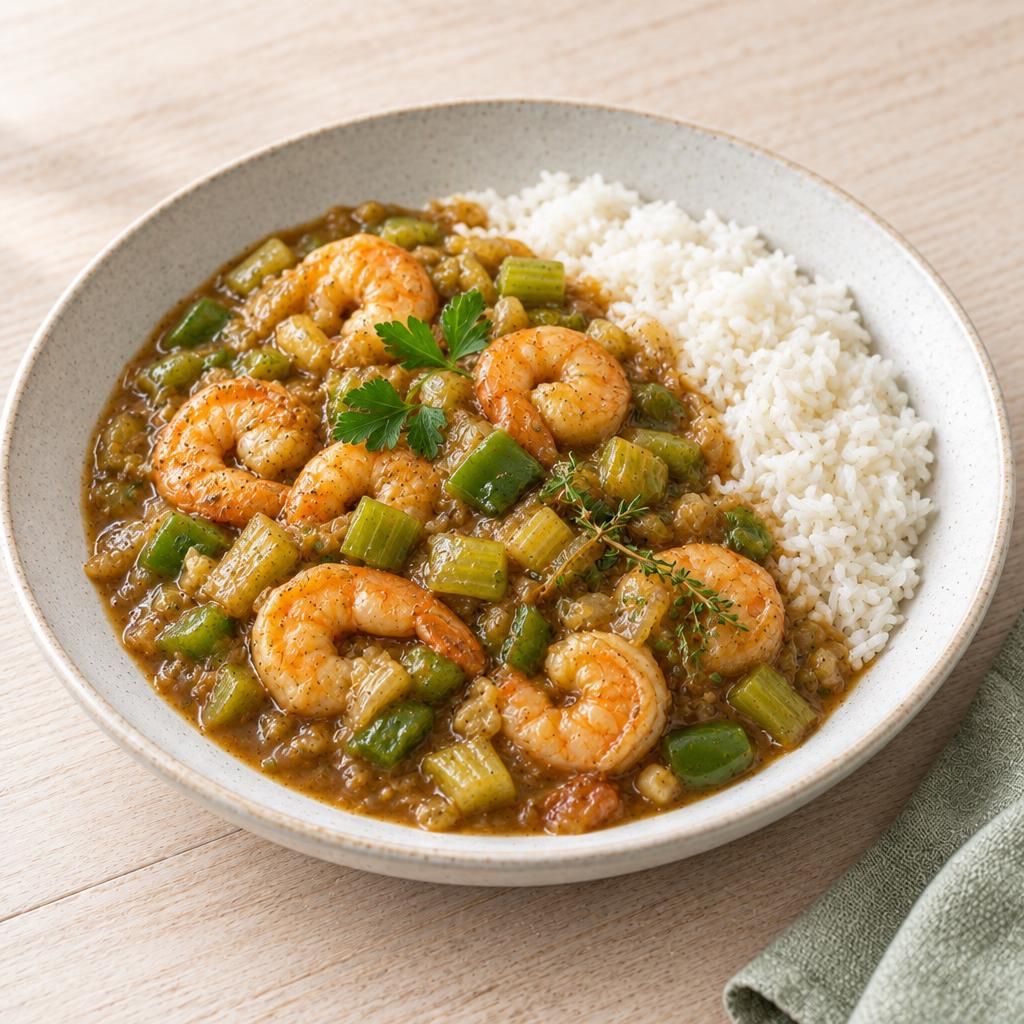 Garnelengumbo mit Reis
