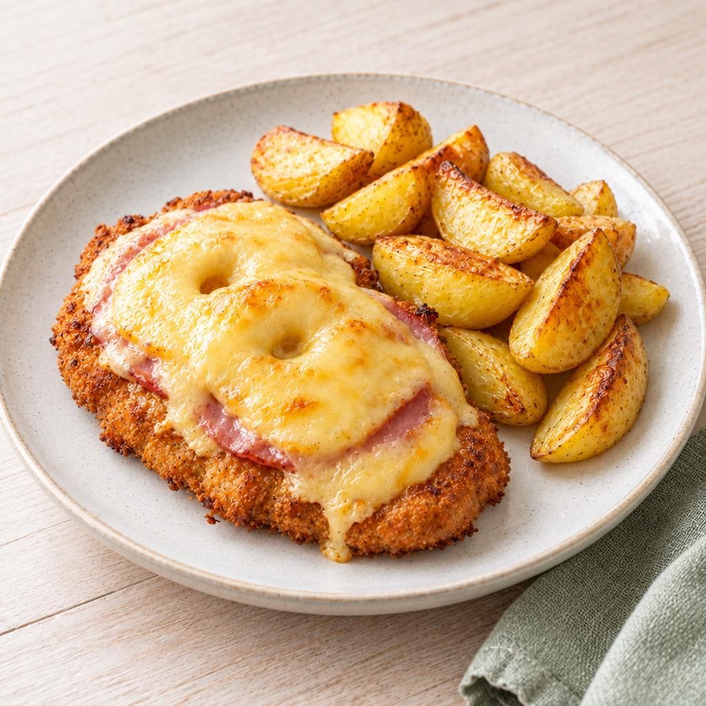 Hawaii-Schnitzel mit Kartoffelecken