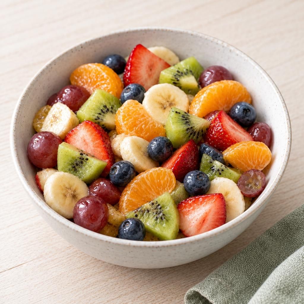 Regenbogen-Obstsalat im Becher