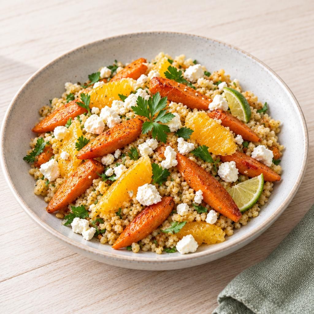 Bulgur mit Ofenkarotten