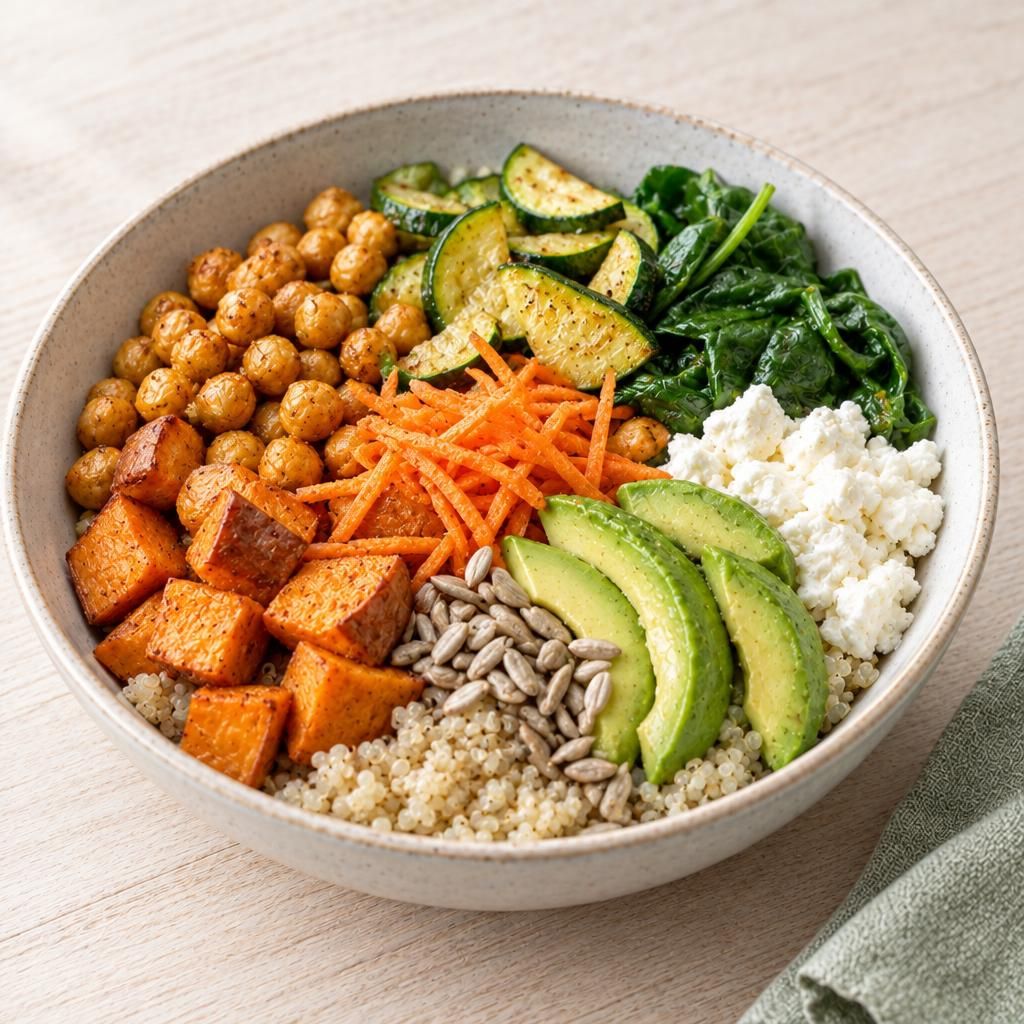 Bunte Bowl mit Quäse