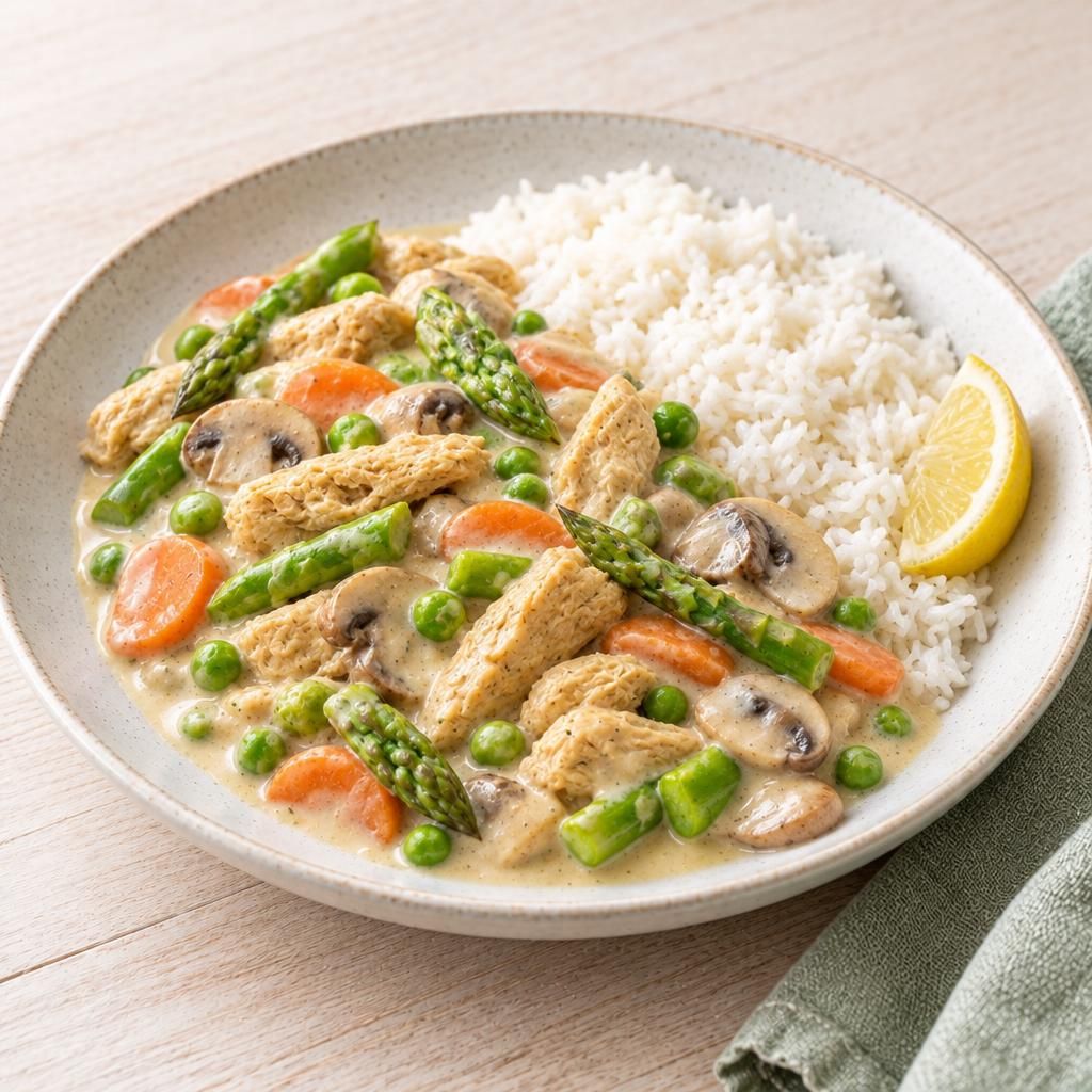 Veggie-Frikassee mit Reis