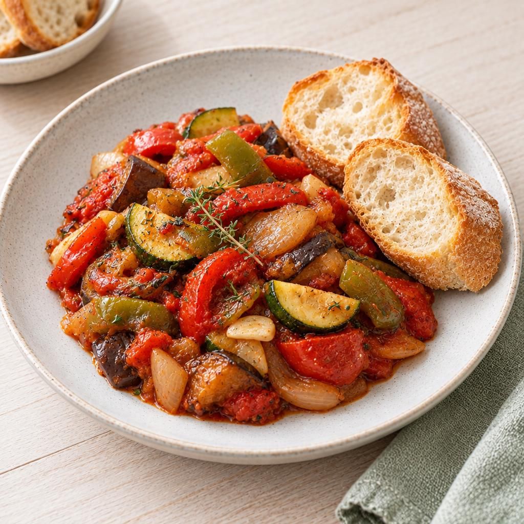 Ratatouille mit Baguette
