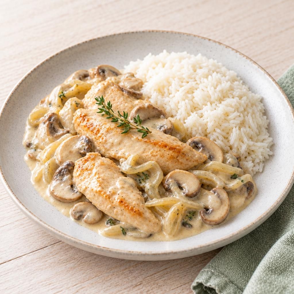 Hähnchen mit Sahnesauce