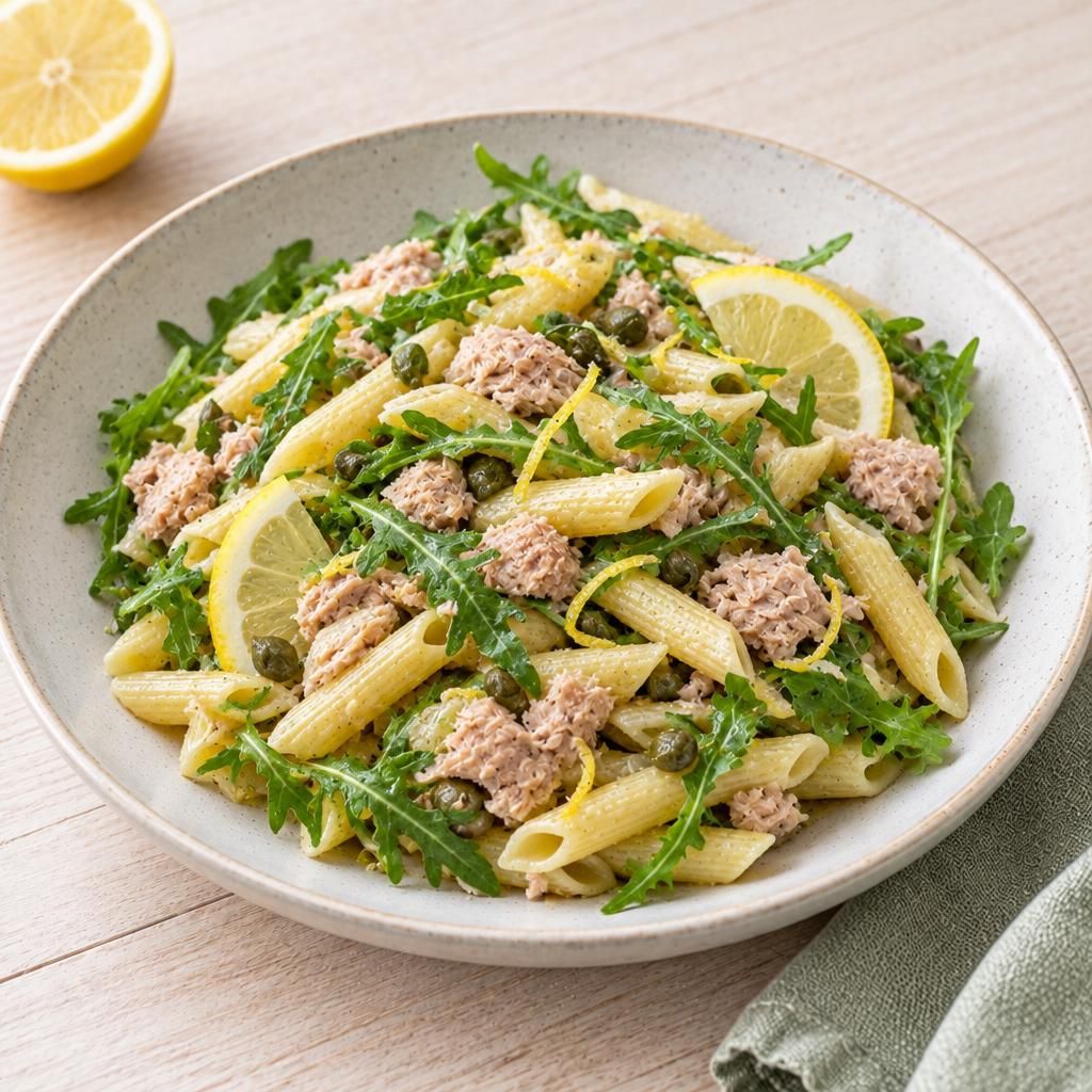 Zitronen-Thunfisch-Pasta mit Rucola