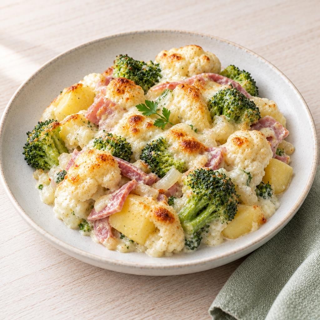 Auflauf mit Brokkoli und Blumenkohl