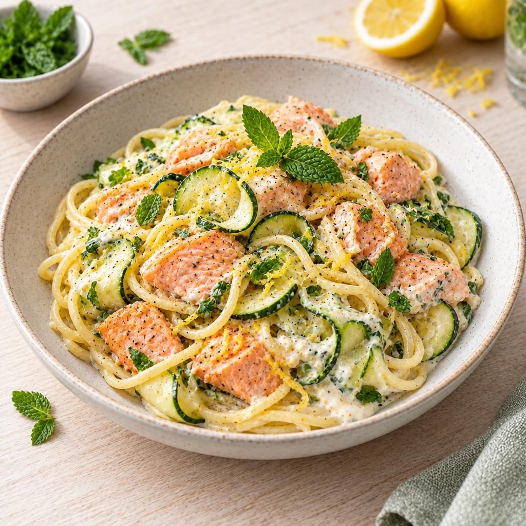 Spaghetti mit Lachs