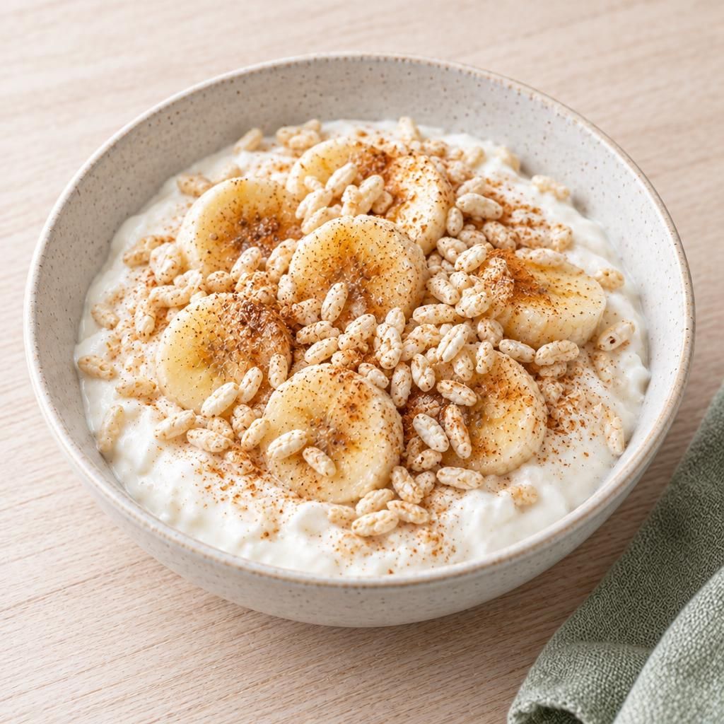 Bananen-Joghurt mit Puffreis (laktosefrei)