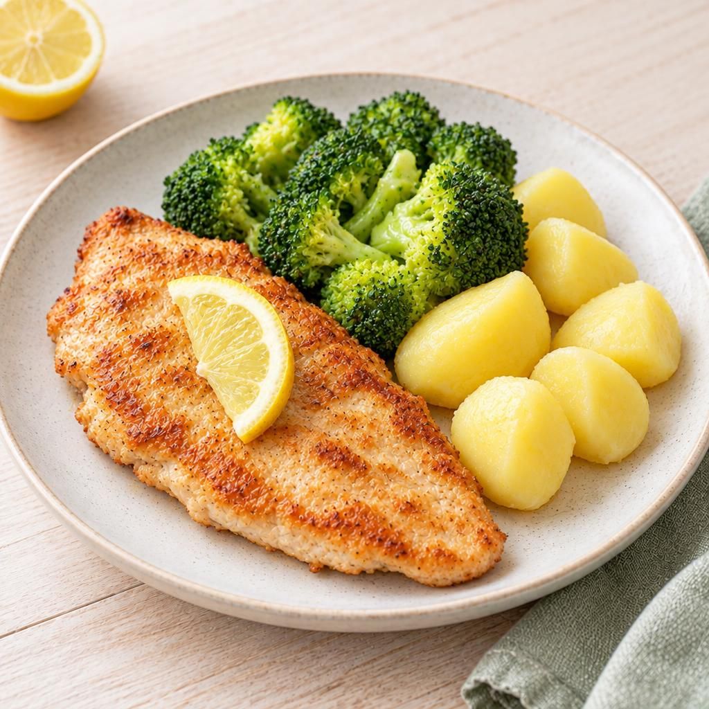 Putenschnitzel mit Brokkoli und Kartoffeln