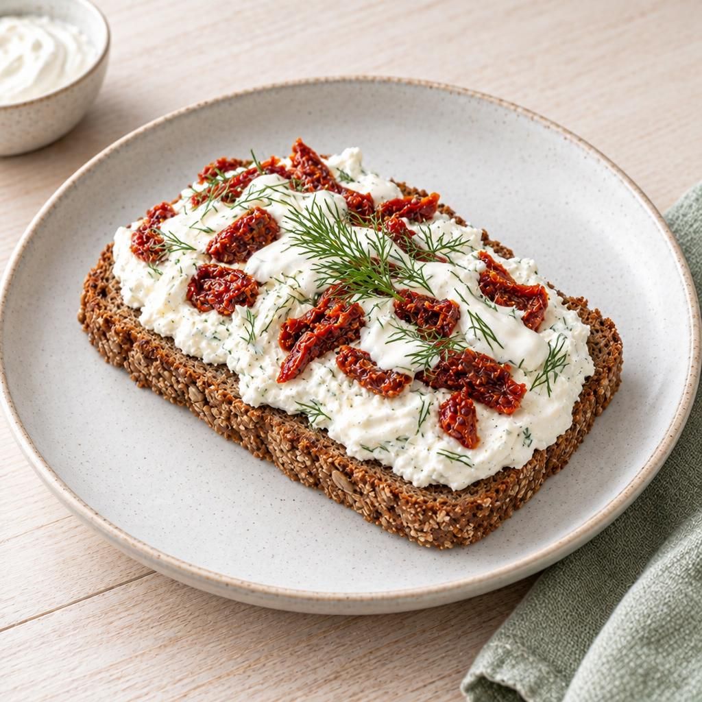 Brot mit Tomaten-Quark