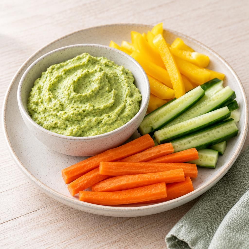 Avocado-Dip mit Gemüsesticks